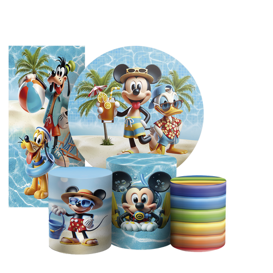 Arte Digital Painel de Festa - Mickey Pool Party 803879