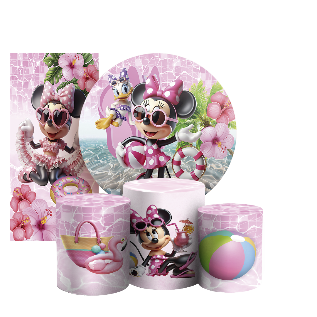 Arte Digital Painel de Festa - Minnie Pool Party 803882