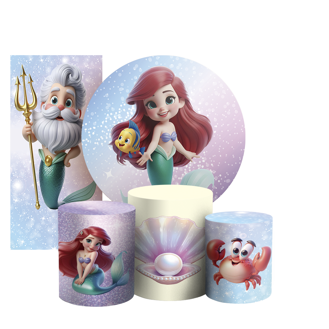 Arte Digital Painel de Festa - Princesa Ariel 804028