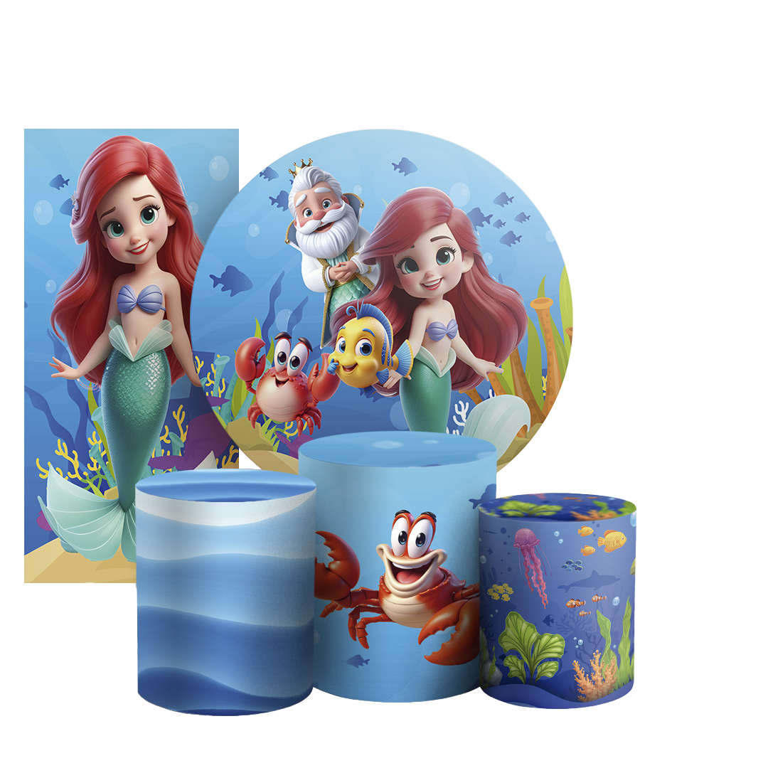 Arte Digital Painel de Festa - Princesa Ariel 804029