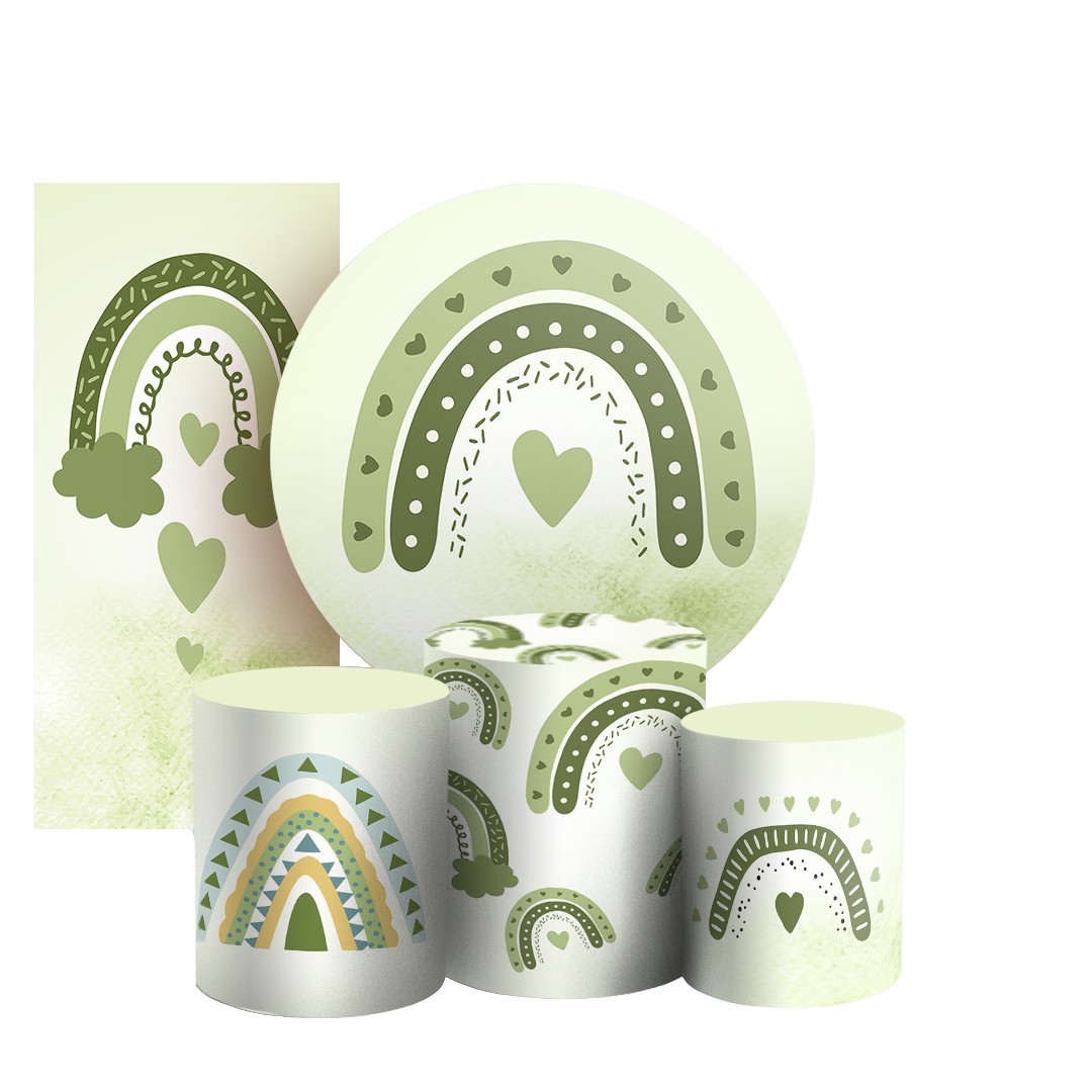 Arte Digital Painel de Festa - Arco Iris Boho 804073