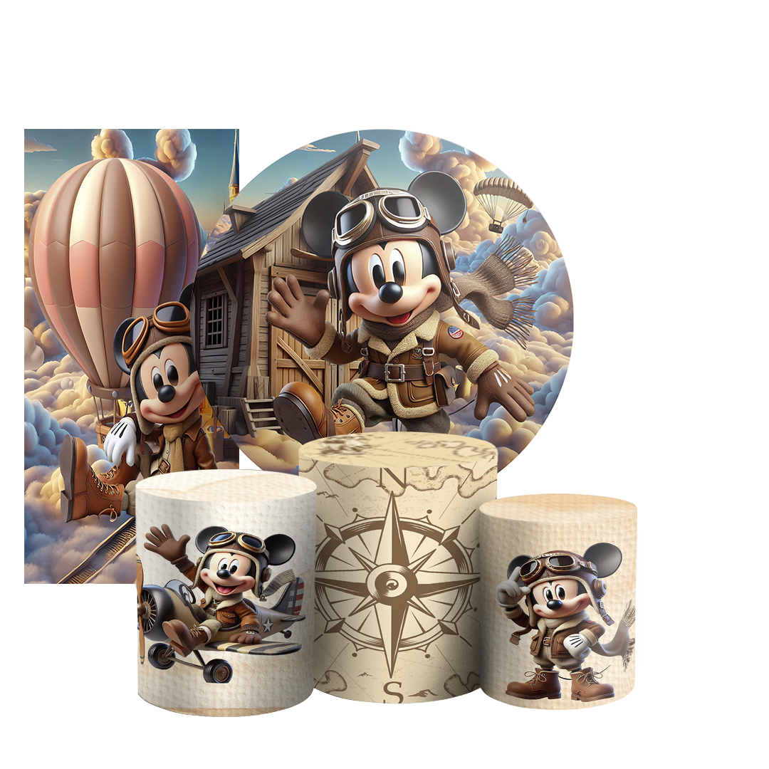 Arte Digital Painel de Festa - Mickey Aviador 804258