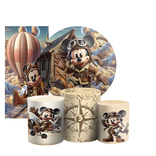 Arte Digital Painel de Festa - Mickey Aviador 804258
