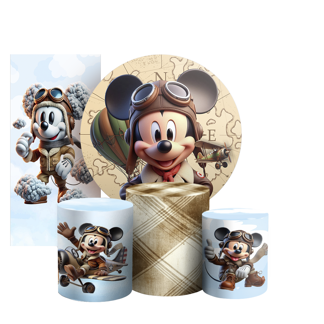 Arte Digital Painel de Festa - Mickey Aviador 804259