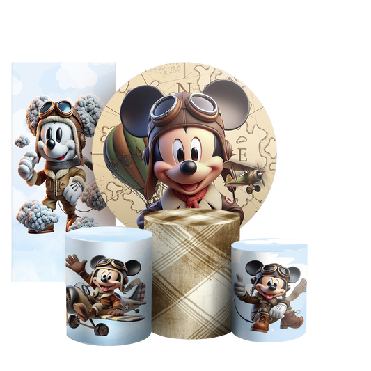 Arte Digital Painel de Festa - Mickey Aviador 804259