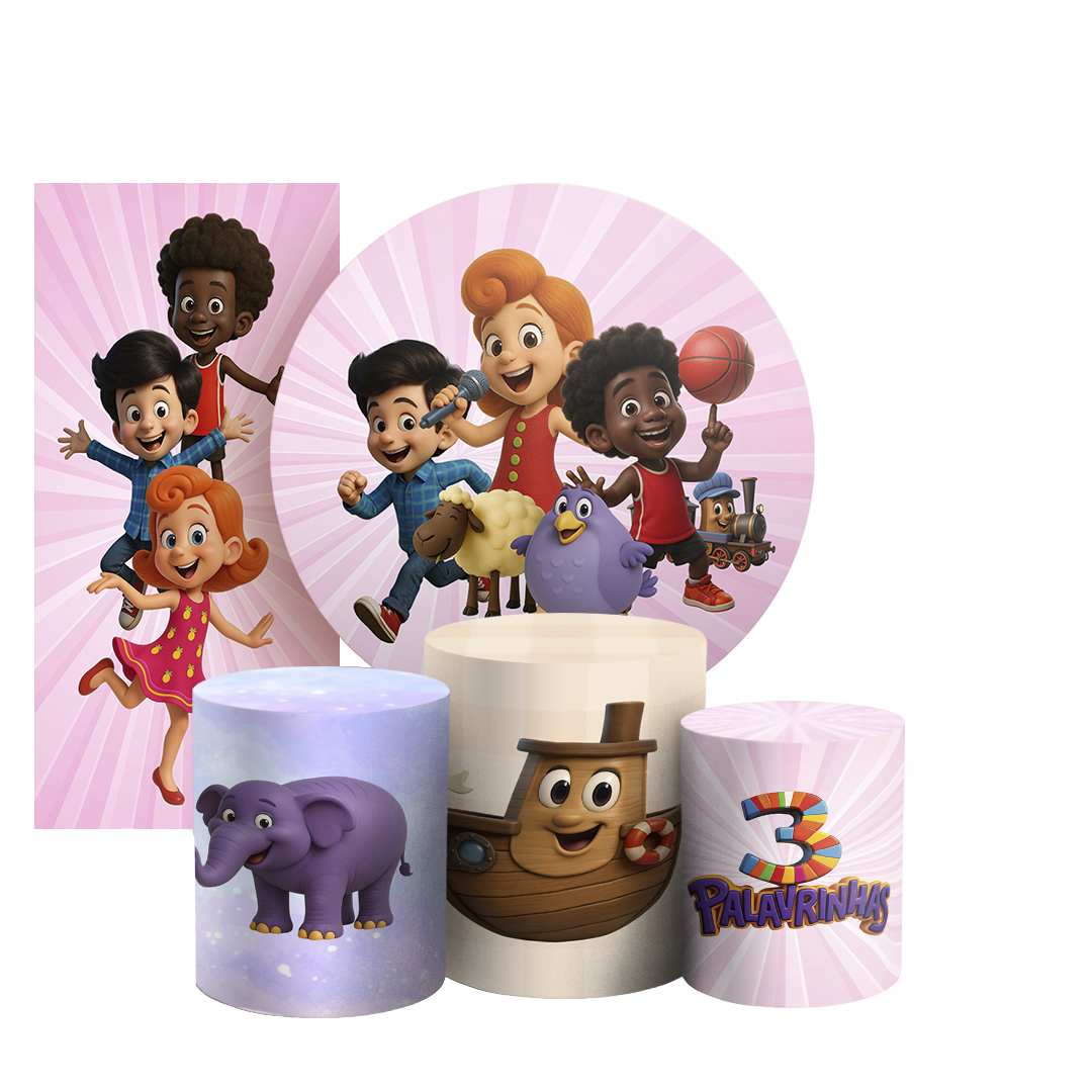 Arte Digital Painel de Festa - 3 Palavrinhas 804374