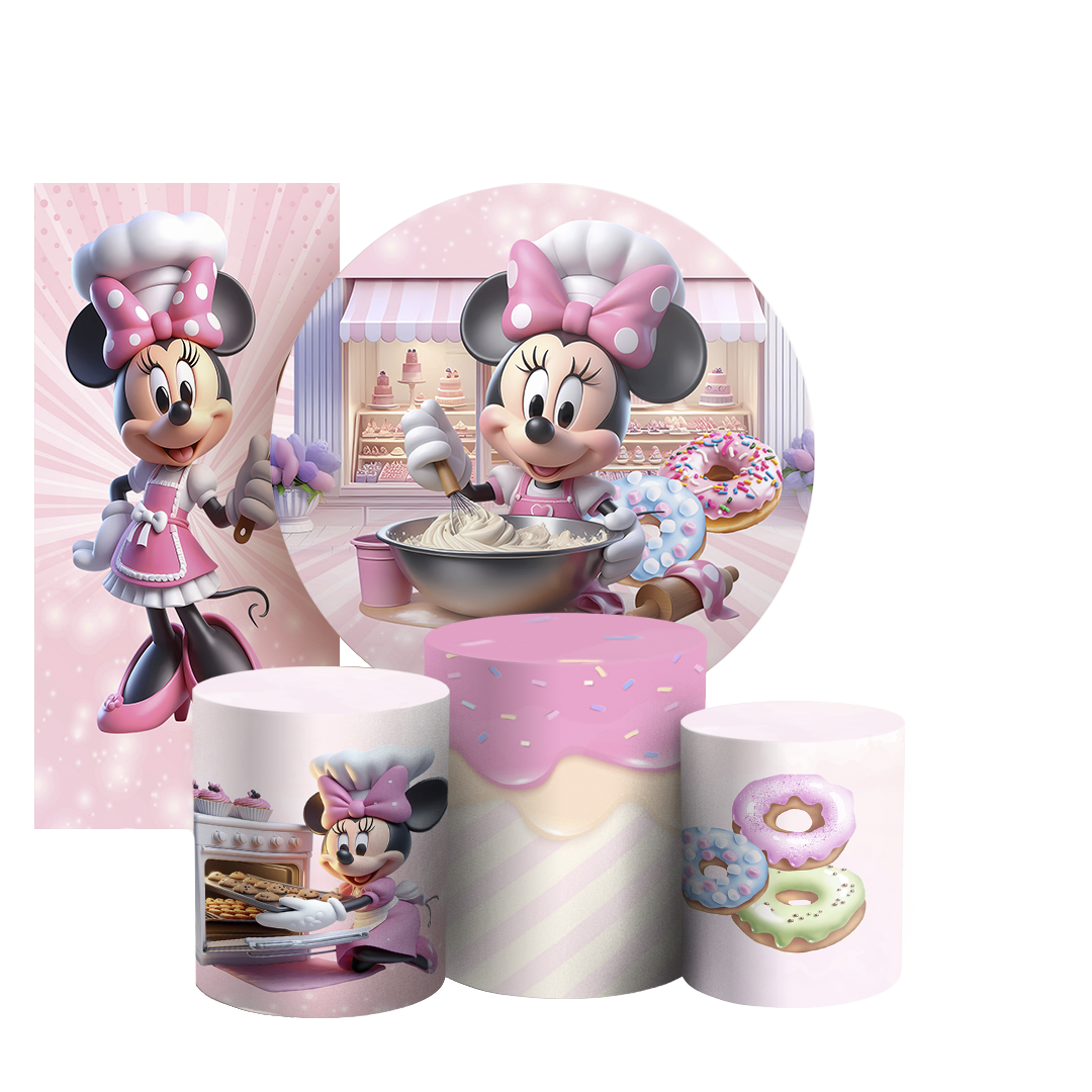 Arte Digital Painel de Festa - Minnie Confeiteira 804411