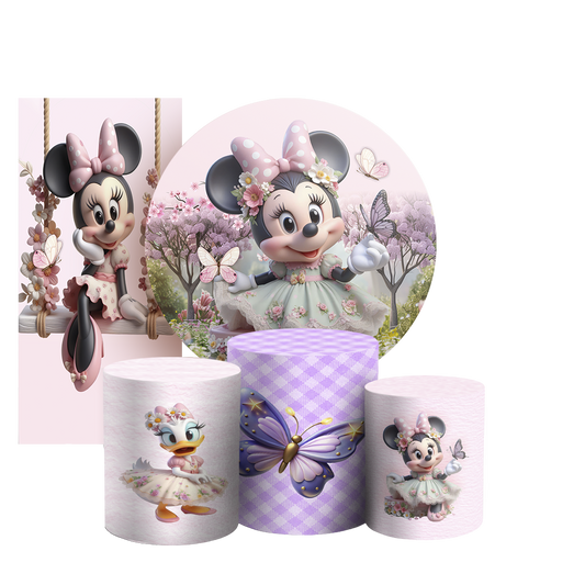 Arte Digital Painel de Festa - Minnie Jardim 804496