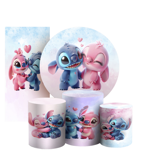 Arte Digital Painel de Festa - Lilo Stitch Angel 804648