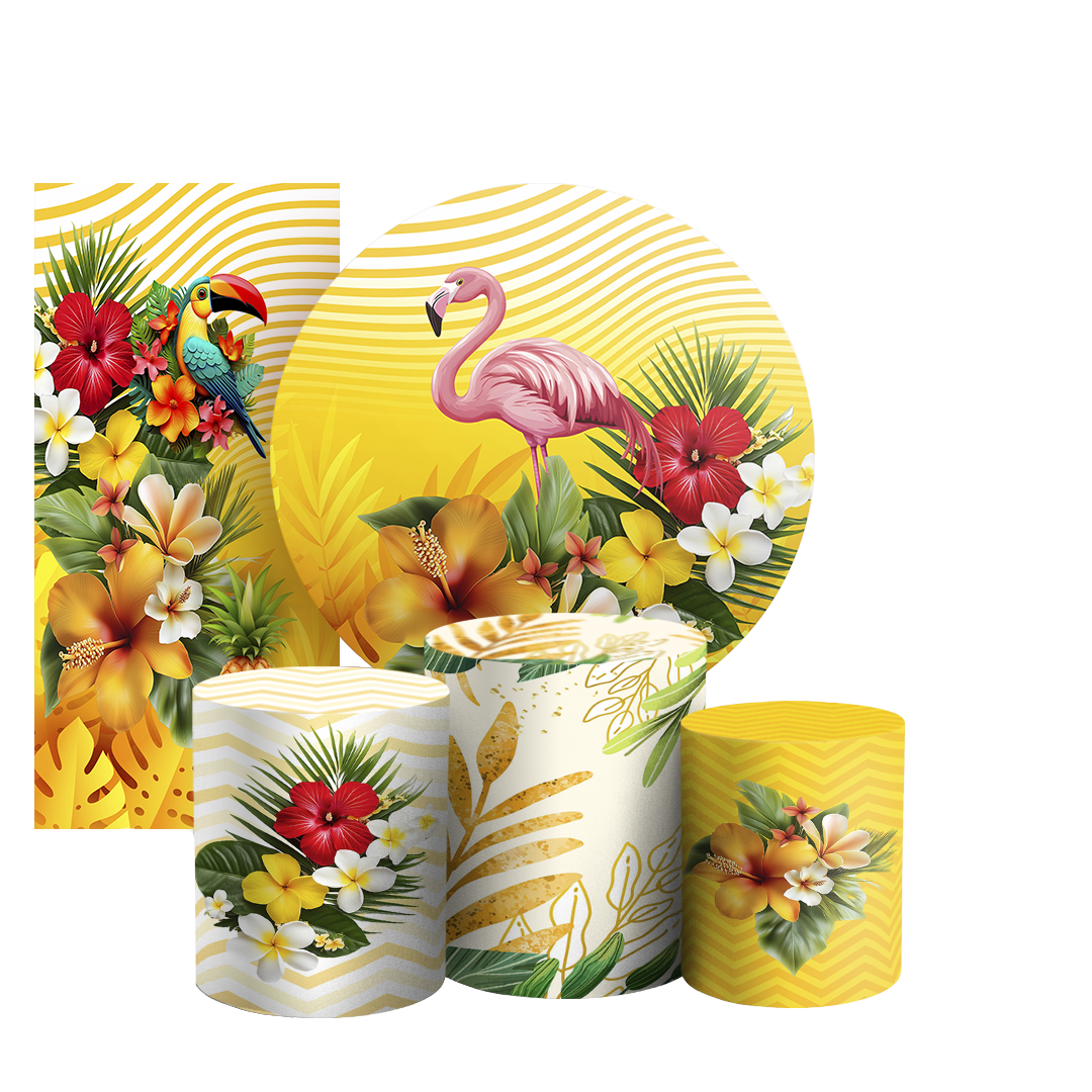 Arte Digital Painel de Festa - Tropical Floral 804653