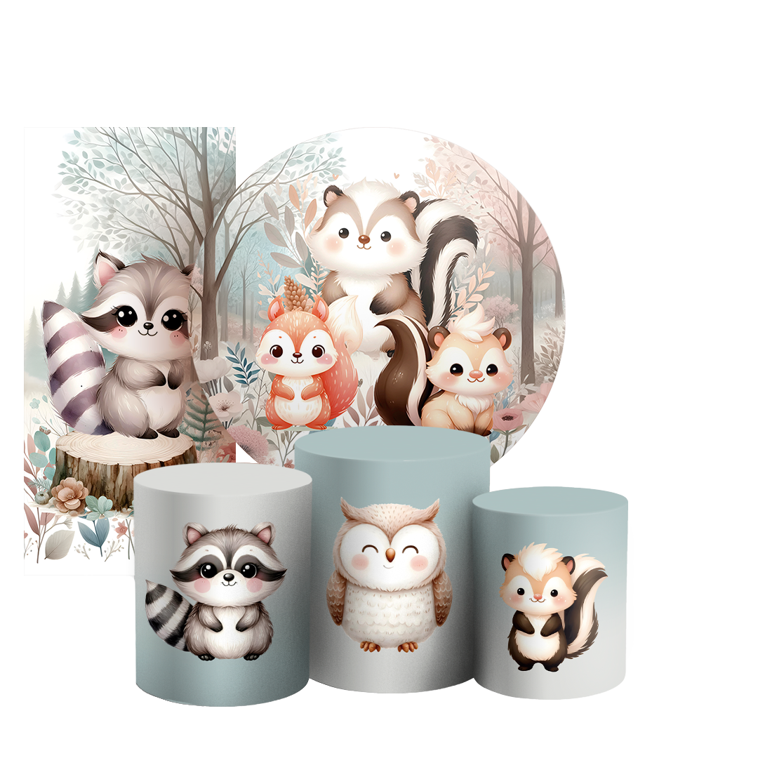 Arte Digital Painel de Festa - Animais Bosque Encantado 804666