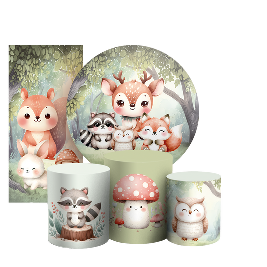 Arte Digital Painel de Festa - Animais Bosque Encantado 804667