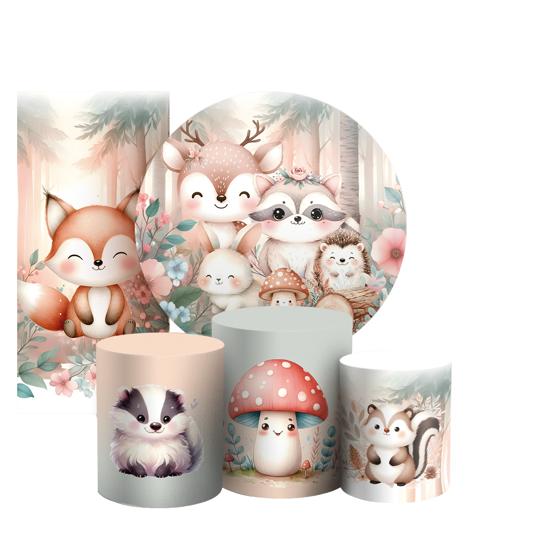 Arte Digital Painel de Festa - Animais Bosque Encantado 804670