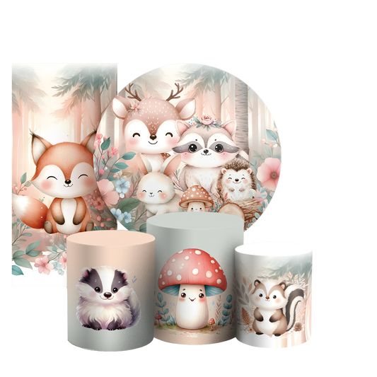 Arte Digital Painel de Festa - Animais Bosque Encantado 804670