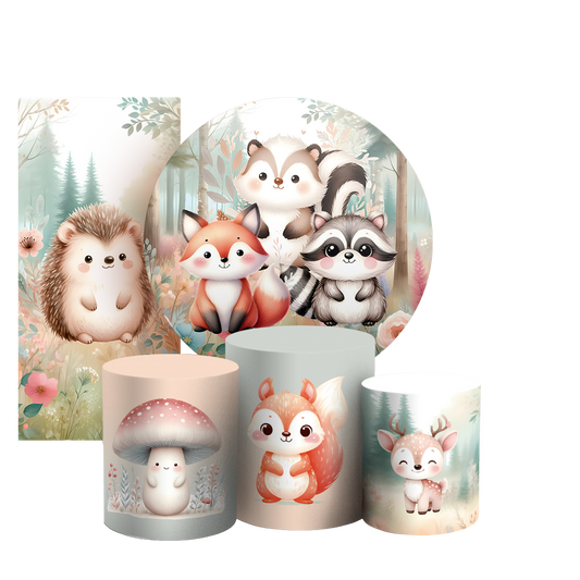 Arte Digital Painel de Festa - Animais Bosque Encantado 804671