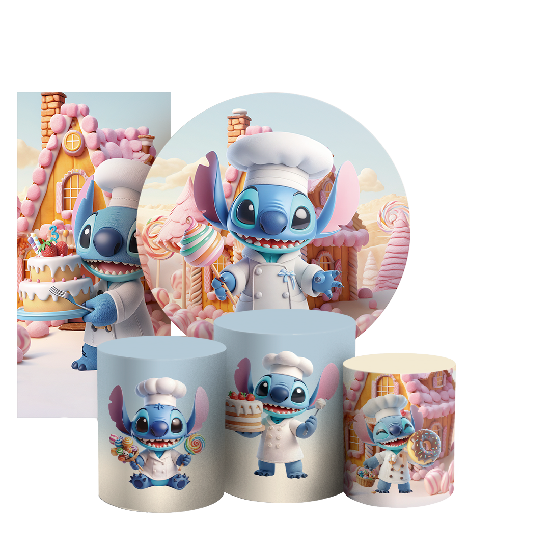Arte Digital Painel de Festa - Stitch Confeitaria 804685