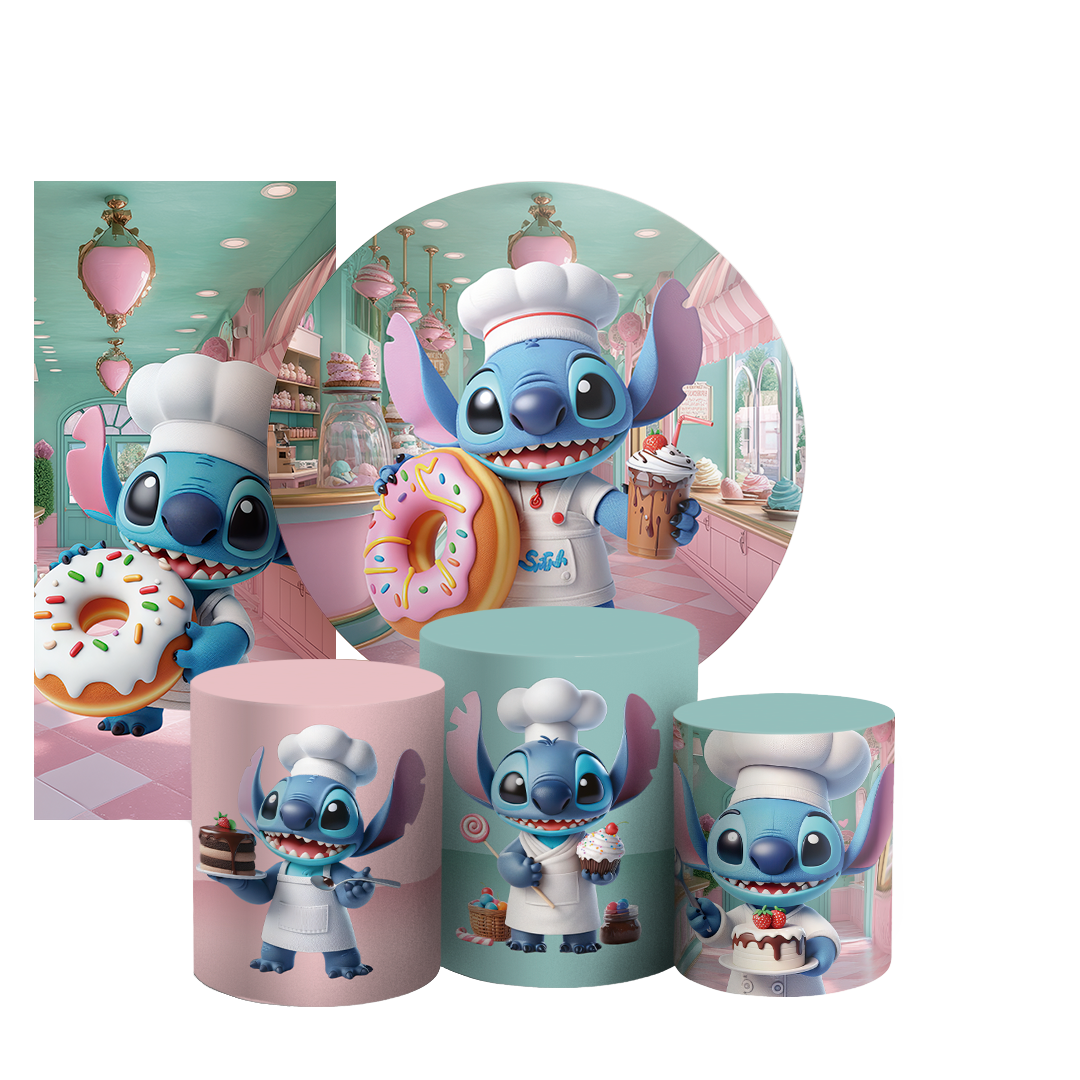 Arte Digital Painel de Festa - Stitch Confeitaria 804687
