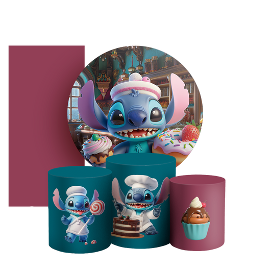 Arte Digital Painel de Festa - Stitch Confeiteiro 804719