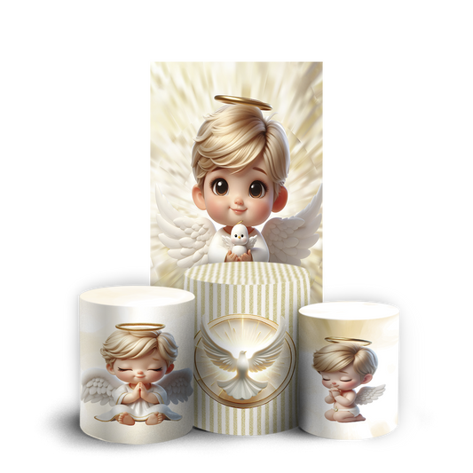 Arte Digital Painel de Festa - Anjos Batismo 804796