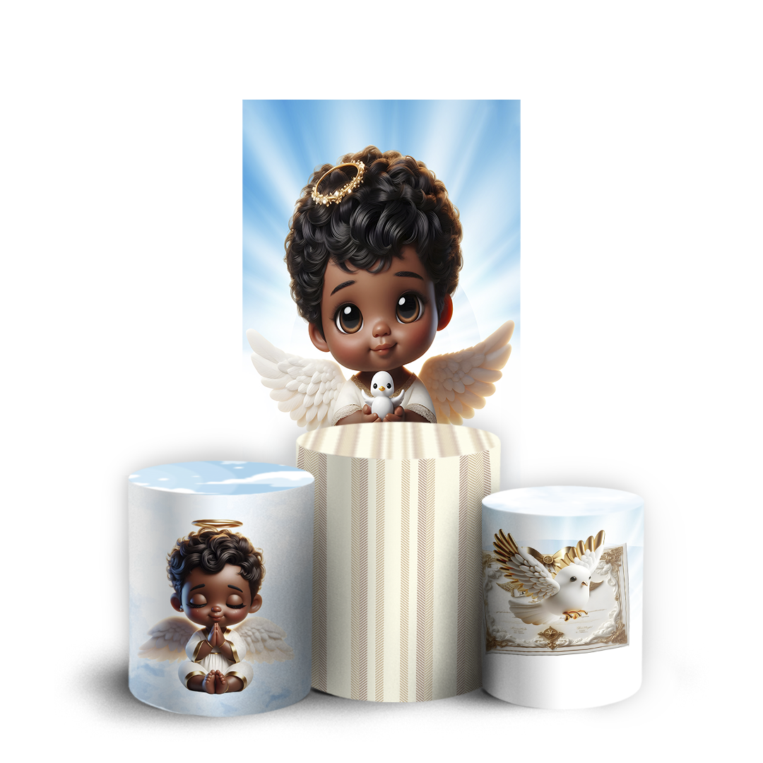 Arte Digital Painel de Festa - Anjos Batismo 804798