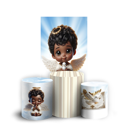 Arte Digital Painel de Festa - Anjos Batismo 804798