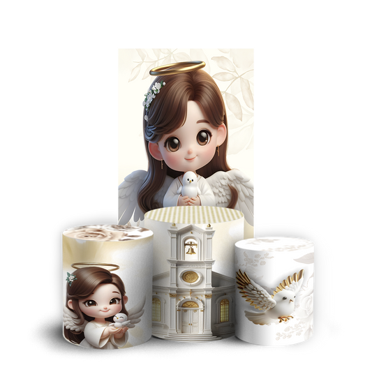 Arte Digital Painel de Festa - Anjos Batismo 804799