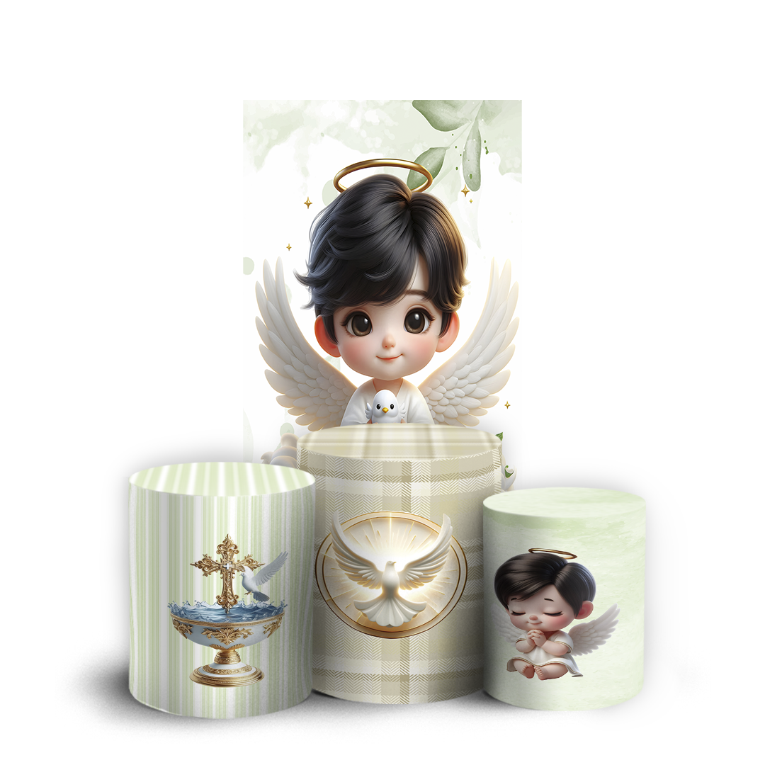 Arte Digital Painel de Festa - Anjos Batismo 804800