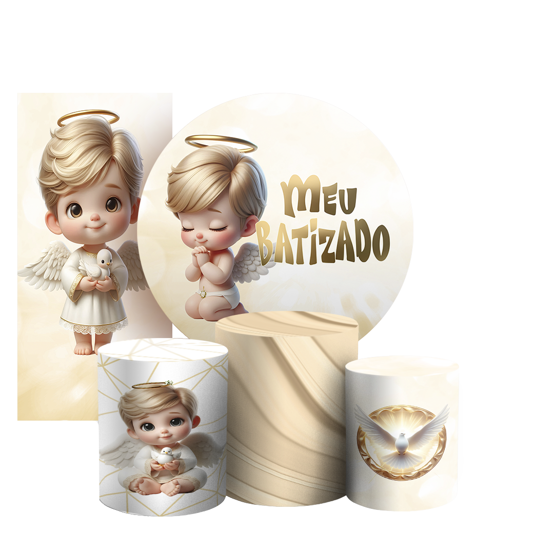 Arte Digital Painel de Festa - Anjos Batismo 804818