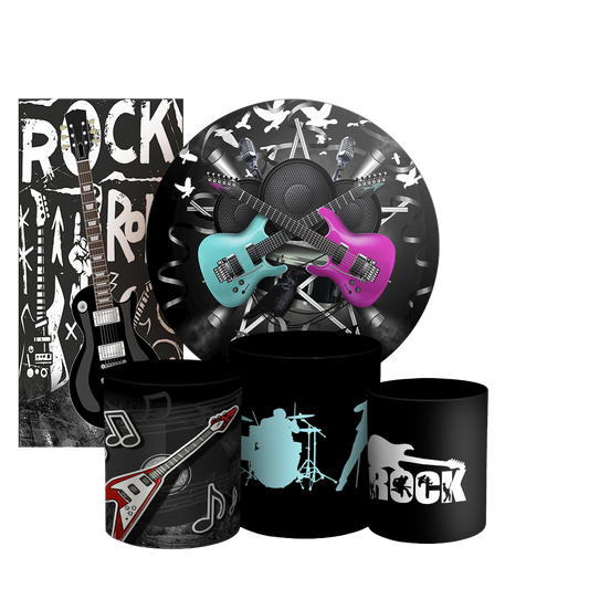 Arte Digital Painel de Festa - Rock and Roll 804851