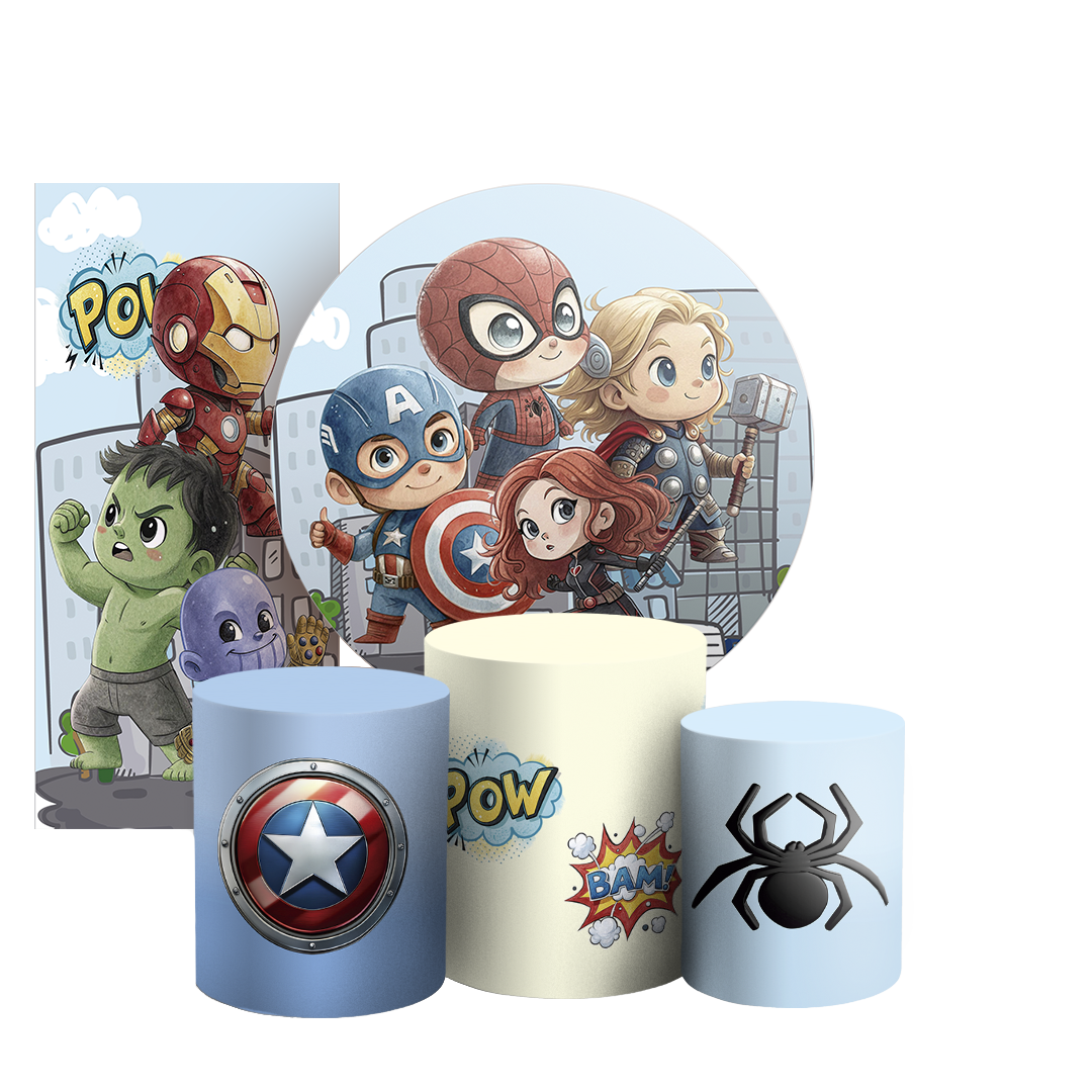 Arte Digital Painel de Festa - Herois Vingadores 804937