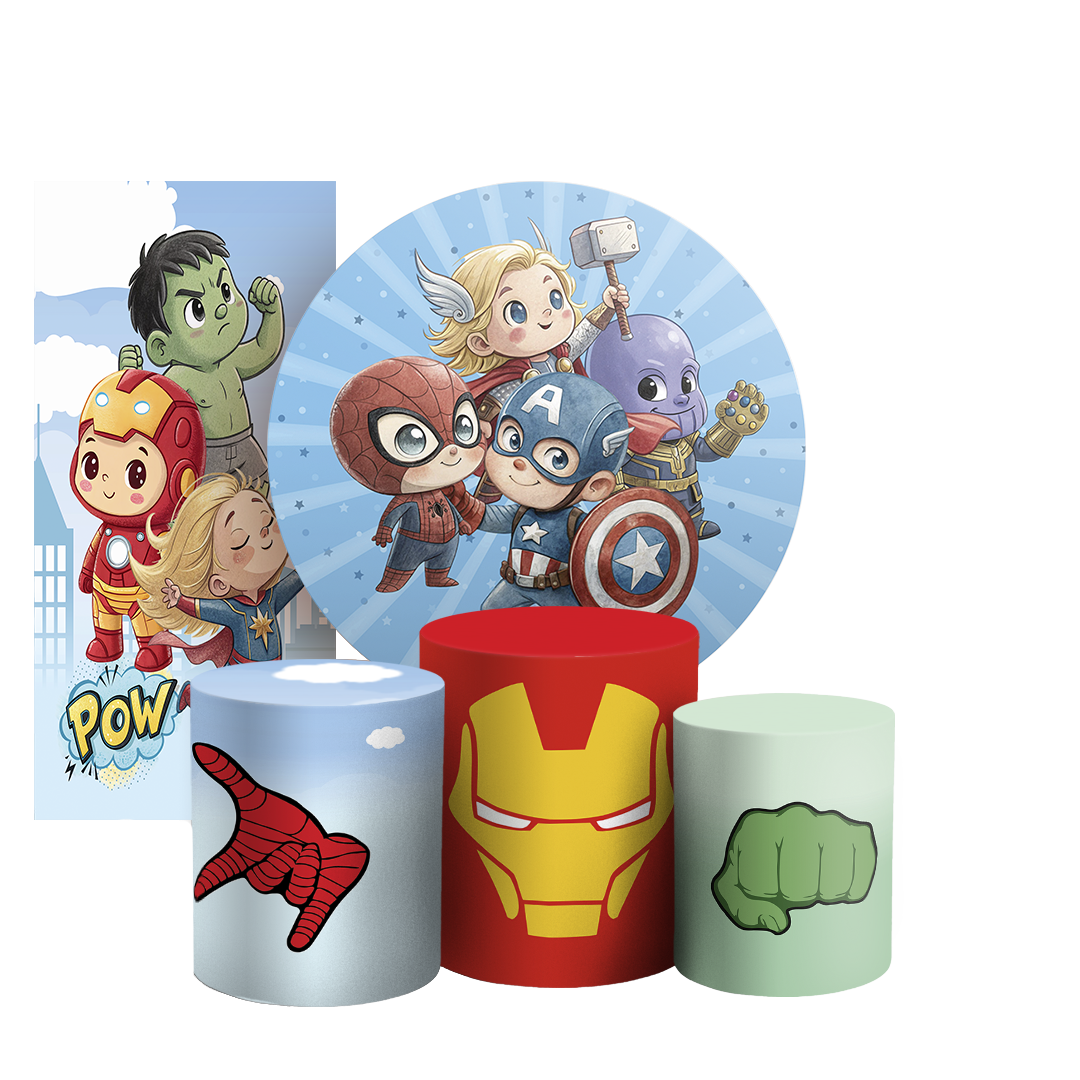 Arte Digital Painel de Festa - Herois Vingadores 804938