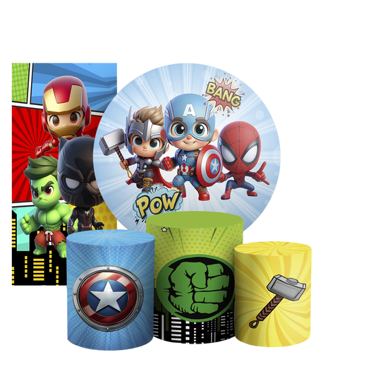 Arte Digital Painel de Festa - Herois Vingadores 804939