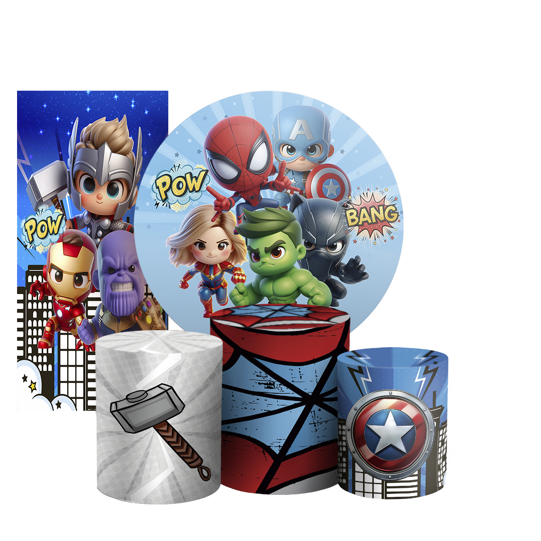 Arte Digital Painel de Festa - Herois Vingadores 804940