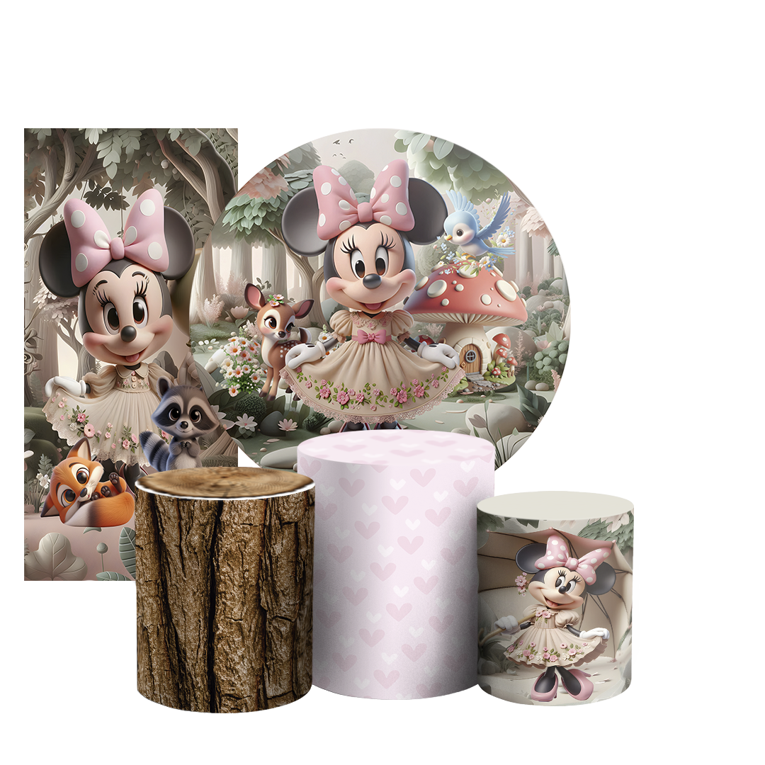 Arte Digital Painel de Festa - Minnie Bosque 804945