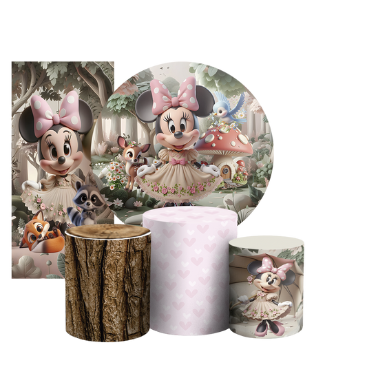 Arte Digital Painel de Festa - Minnie Bosque 804945