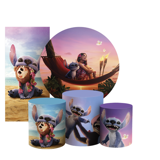 Arte Digital Painel de Festa - Lilo Stitch --804972