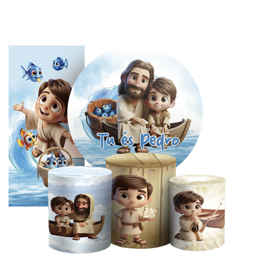 Arte Digital Painel de Festa - Tu Es Pedro 805012