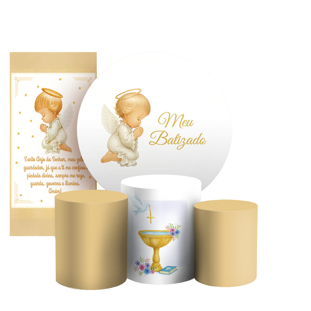 Arte Digital Painel de Festa - Anjo Batizado 805017