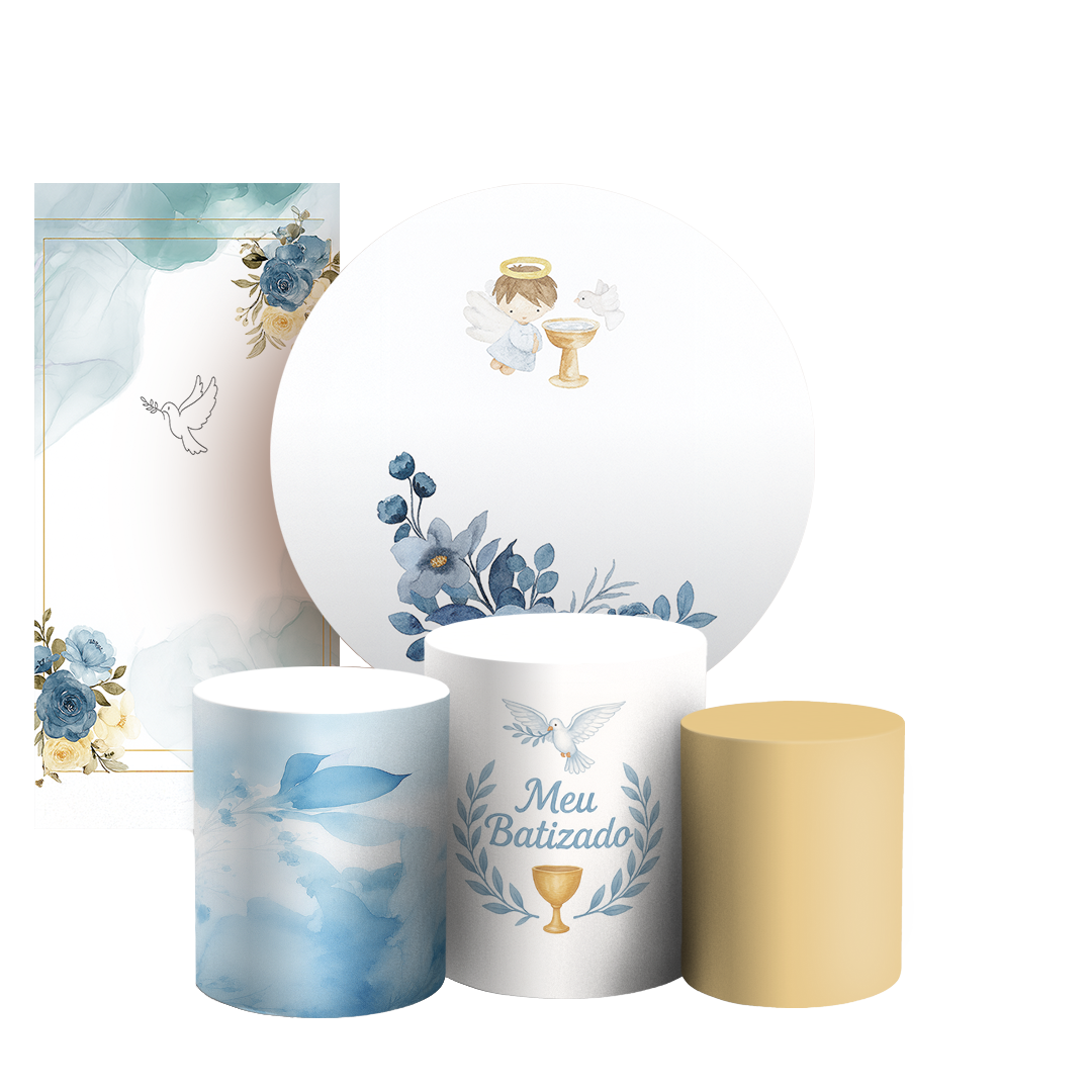 Arte Digital Painel de Festa - Anjo Batizado 805018