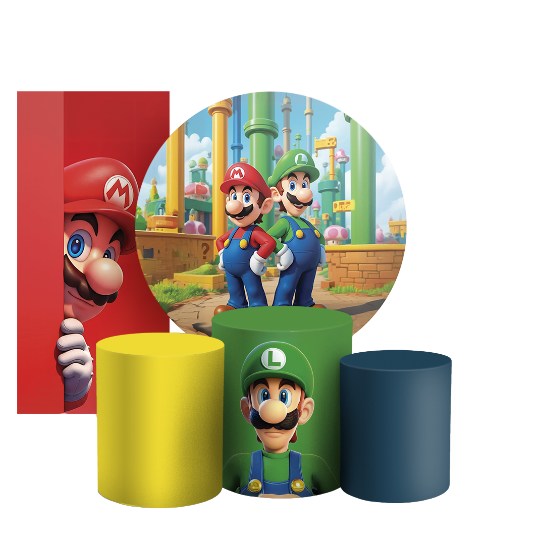 Arte Digital Painel de Festa - Super Mario e Luigi 805024