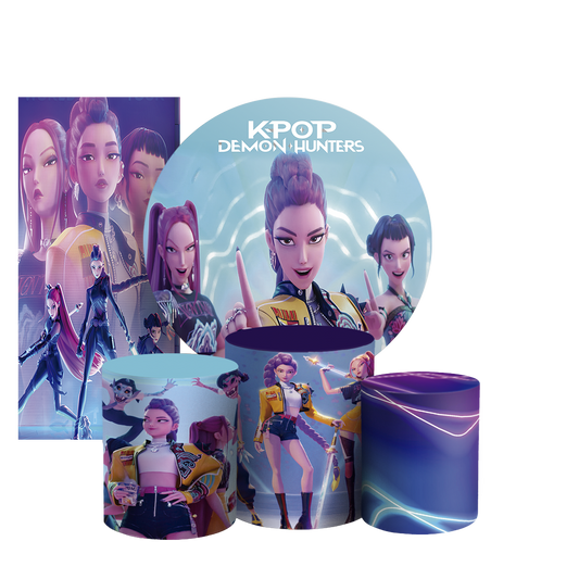 Arte Digital Painel de Festa - Guerreiras do K-Pop 805276