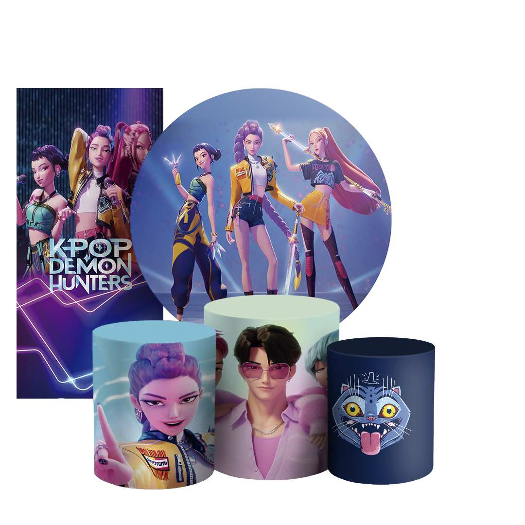 Arte Digital Painel de Festa - Guerreiras do K-Pop 805277