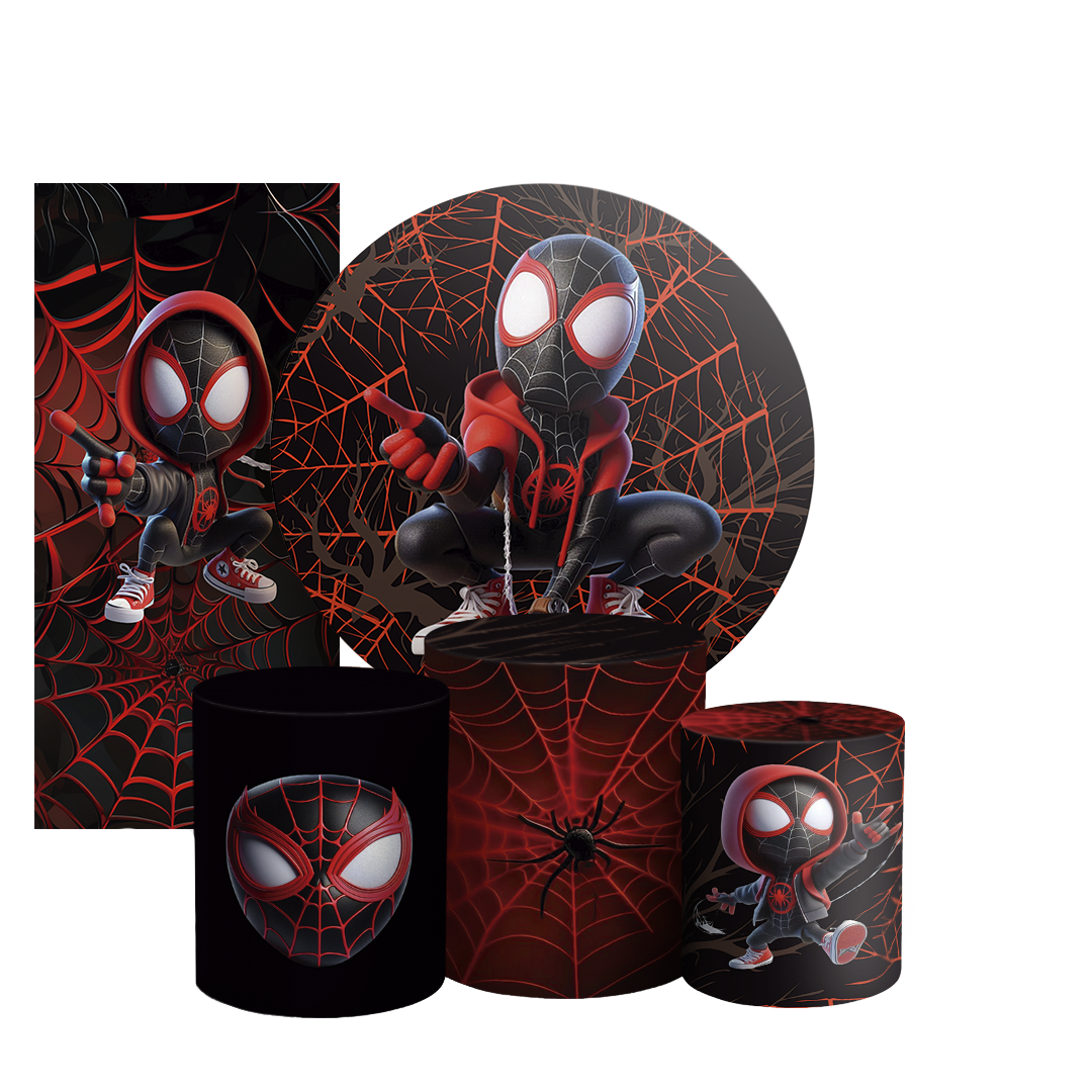 Arte Digital Painel de Festa - Homem Aranha Miles Morales 805281