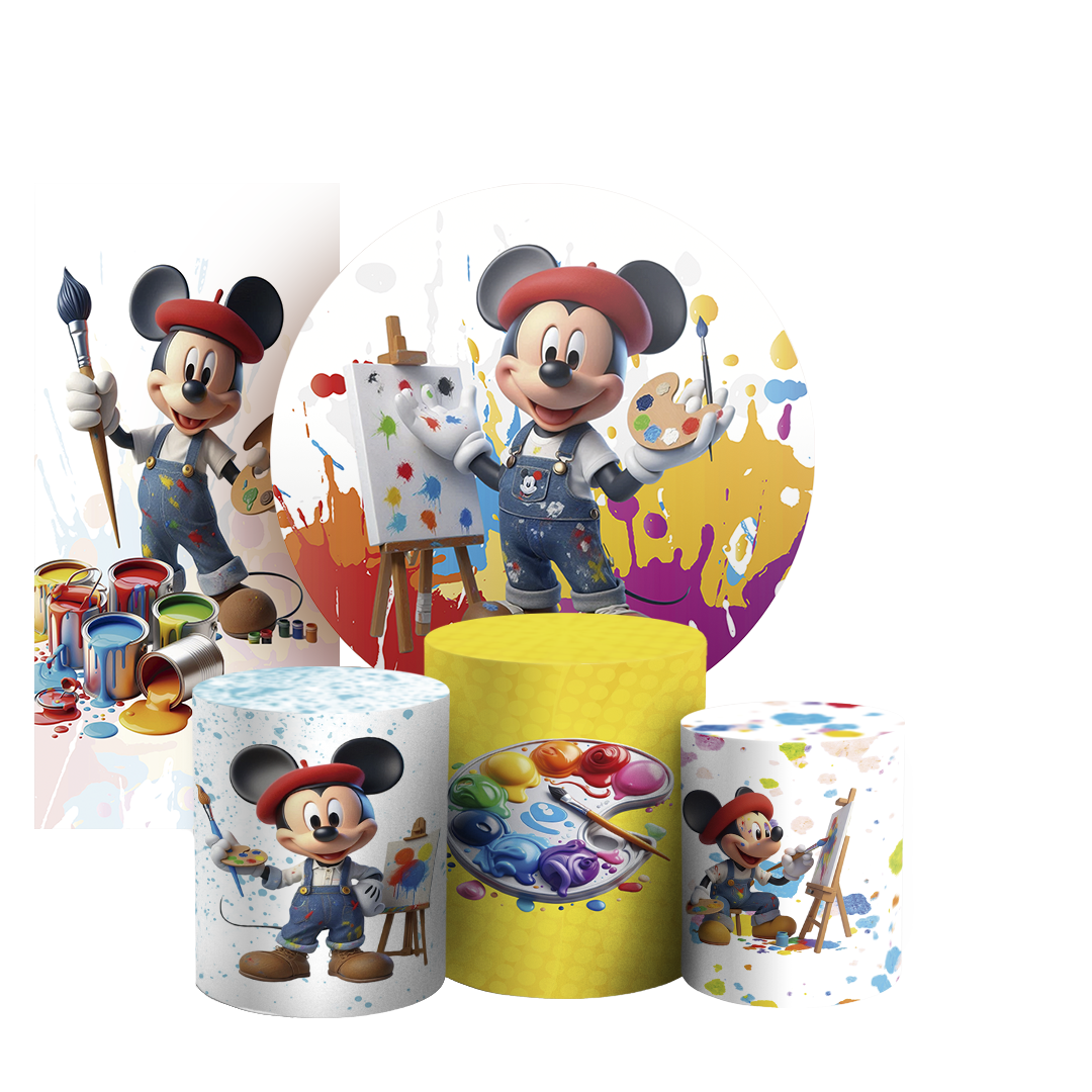 Arte Digital Painel de Festa - Mickey Pintor 805284