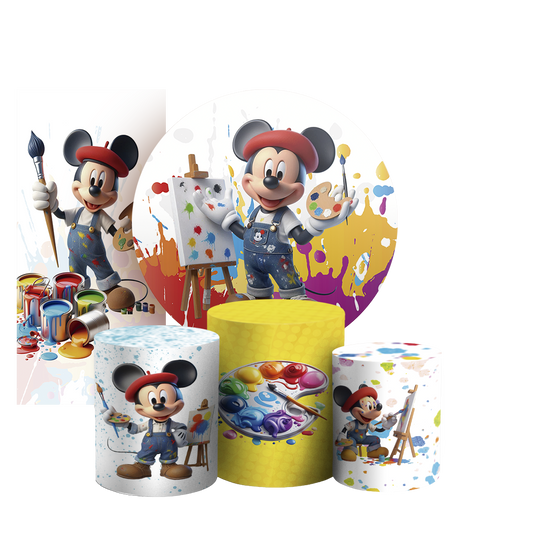 Arte Digital Painel de Festa - Mickey Pintor 805284
