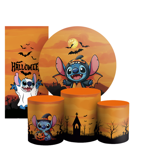 Arte Digital Painel de Festa - Stitch Dia das Bruxas Halloween 805356