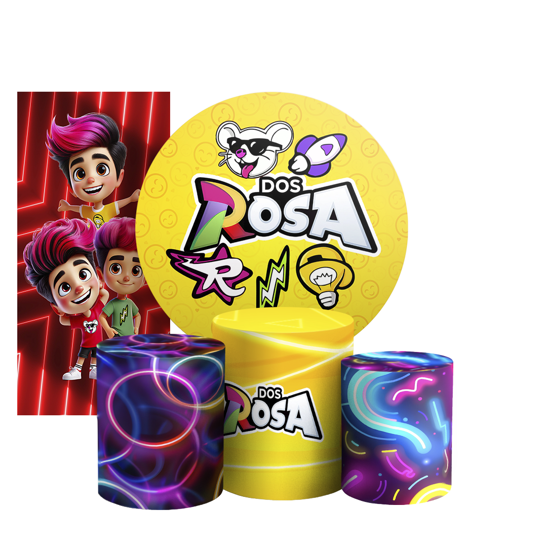 Arte Digital Painel de Festa - Os Rosas 805468