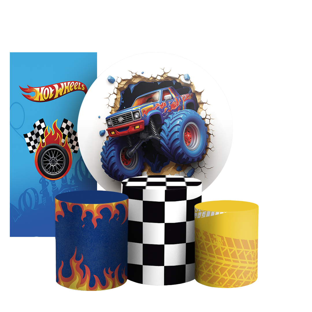 Arte Digital Painel de Festa - Hot Wheels 805479