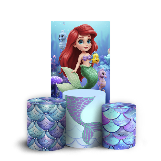 Arte Digital Painel de Festa - Princesa Ariel Pequena Sereia 805578