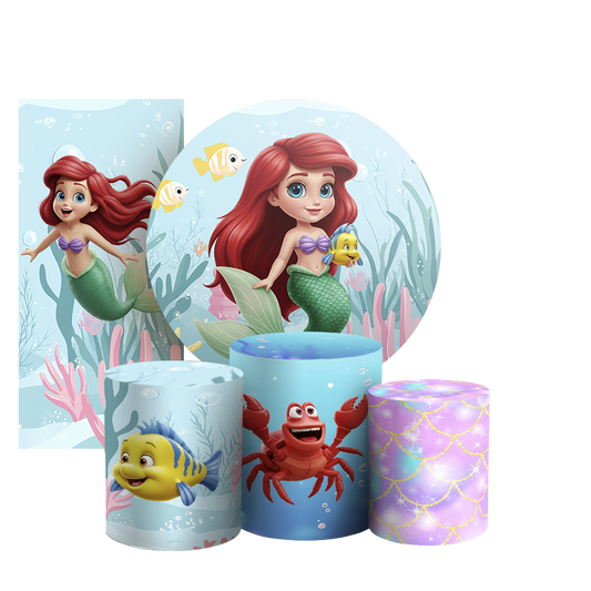 Arte Digital Painel de Festa - Princesa Ariel Pequena Sereia 805580